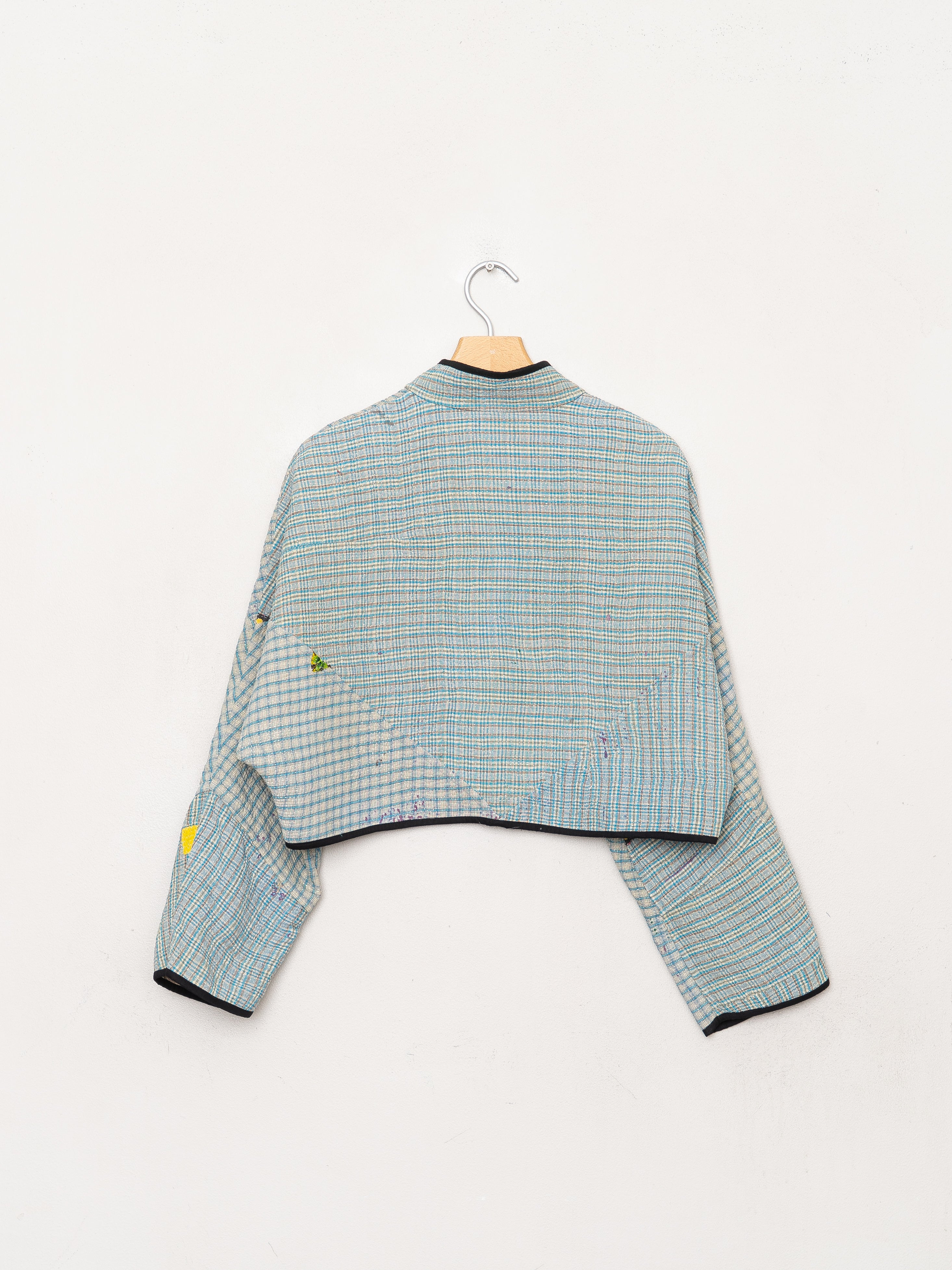 The Kaira Cropped Quilted Patchwork Kantha Jacket
