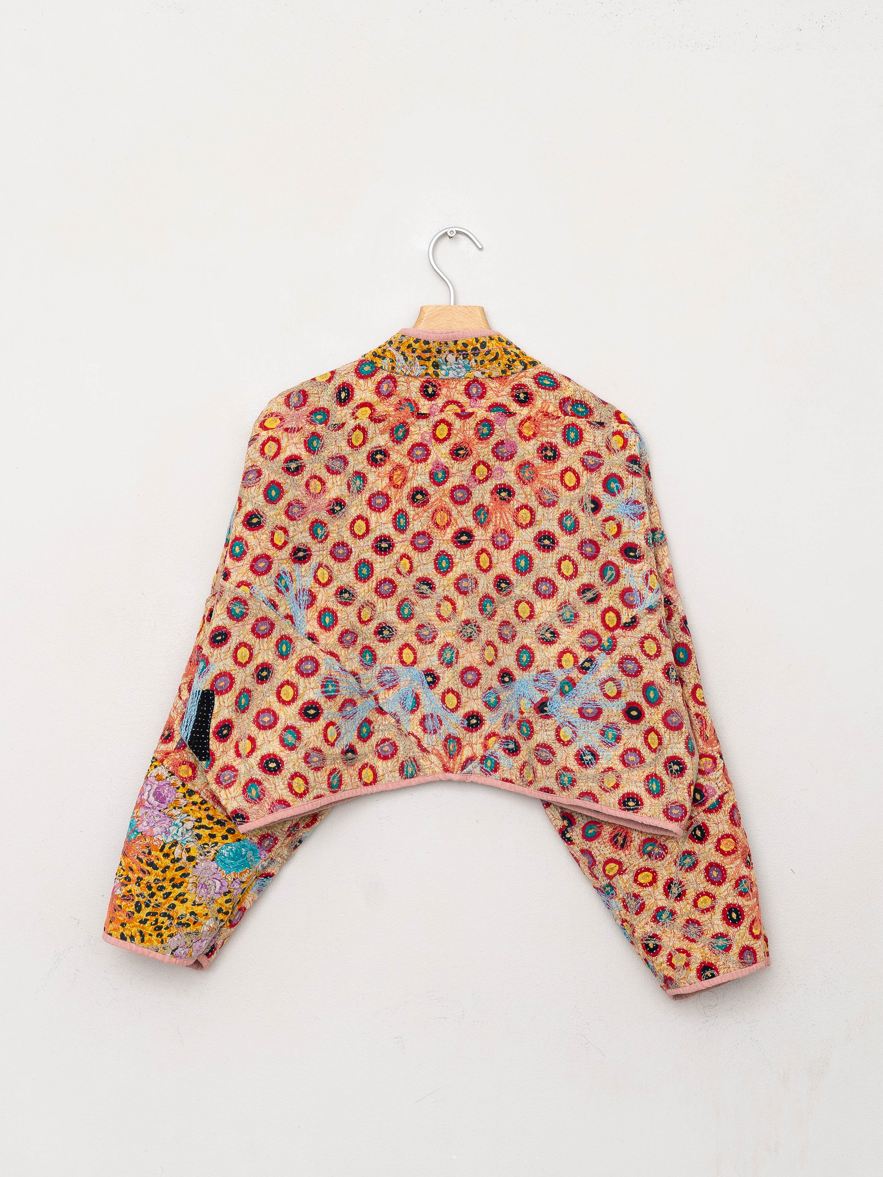 The Kaira Cropped Suzani Quilted Kantha Jacket