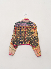 The Kaira Cropped Quilted Patchwork Kantha Jacket Wholesale