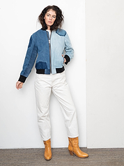 The Veda Denim Bomber Jacket - Small
