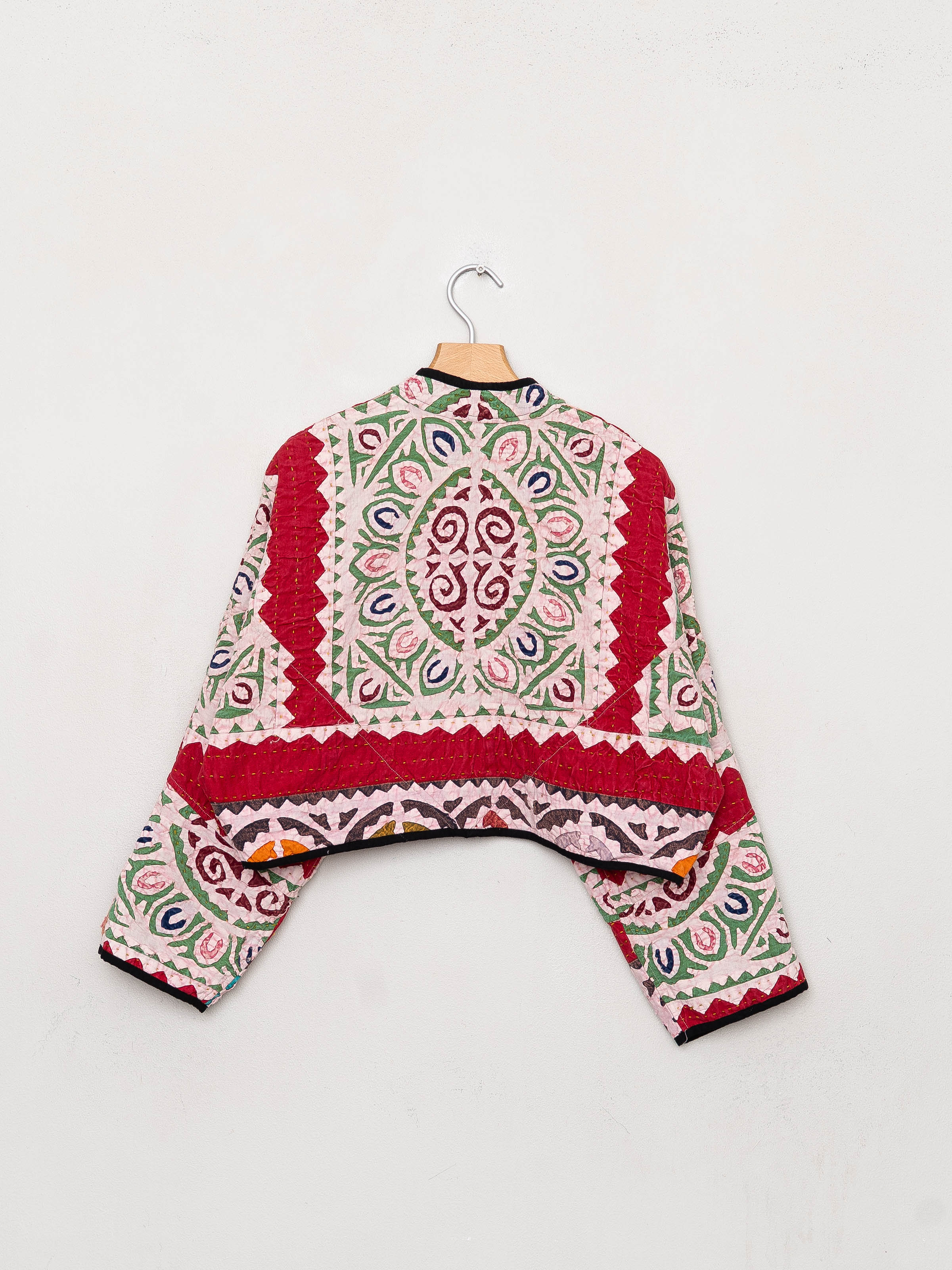 The Kaira Cropped Suzani Cut Out Kantha Jacket
