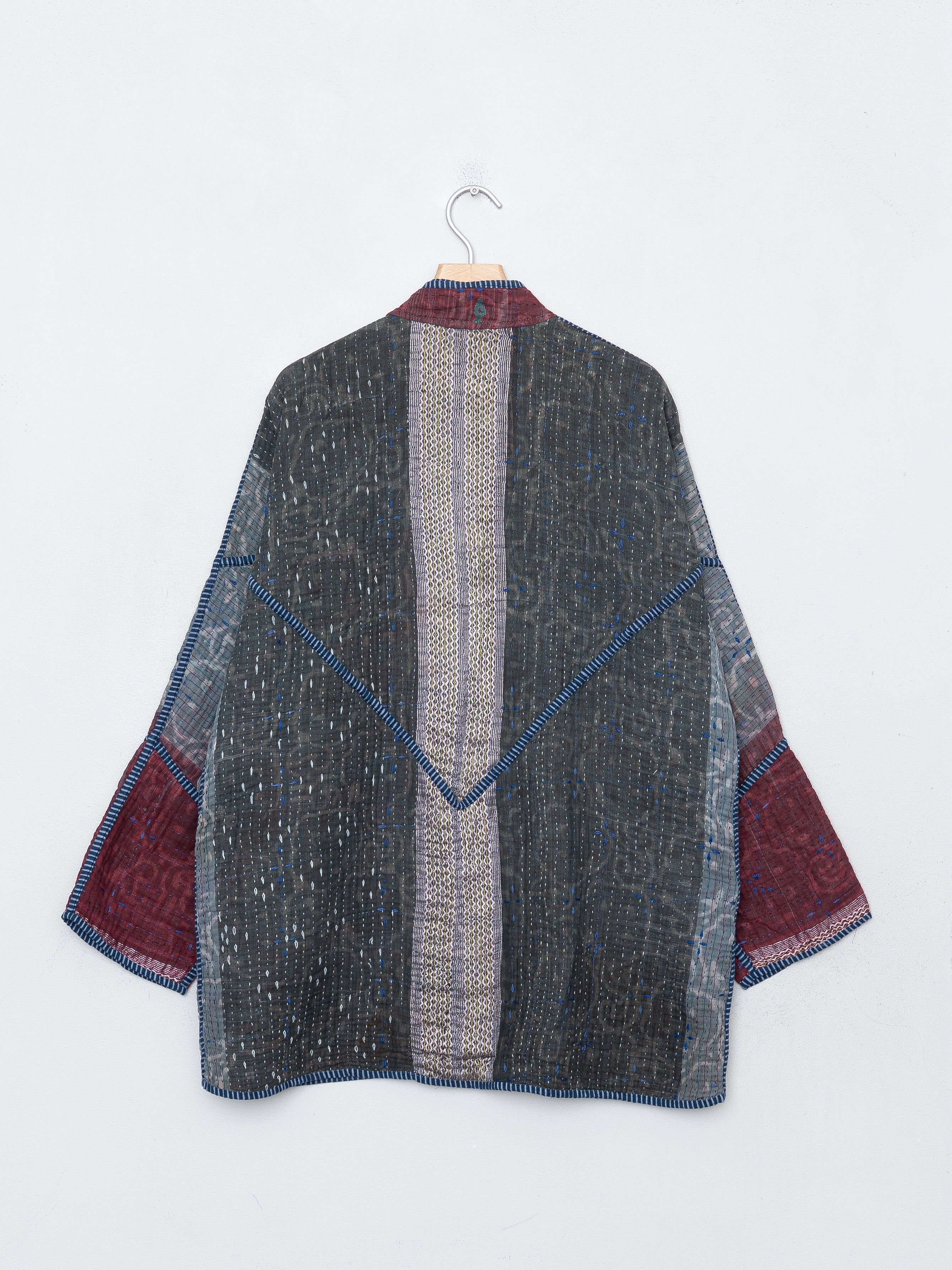 The Narmada Quilted Indigo Kantha Jacket