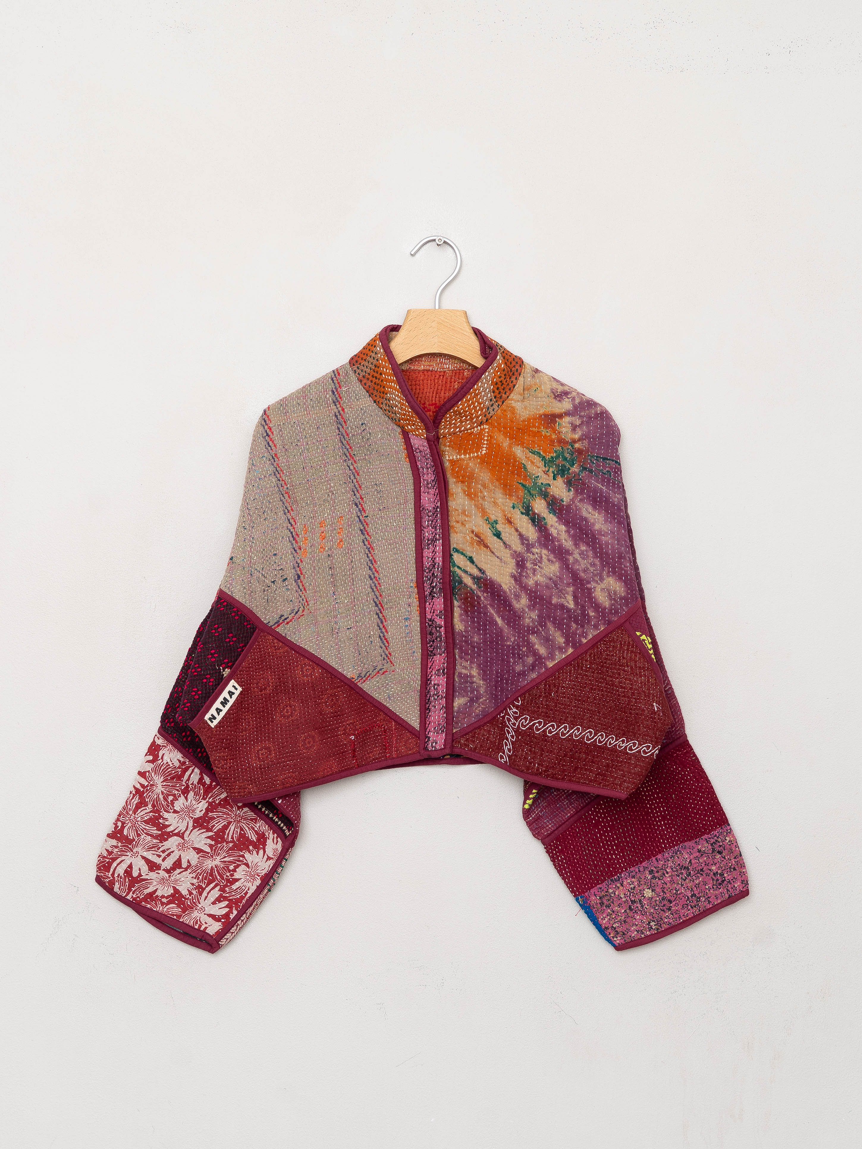 The Kaira Cropped Suzani Quilted Kantha Jacket