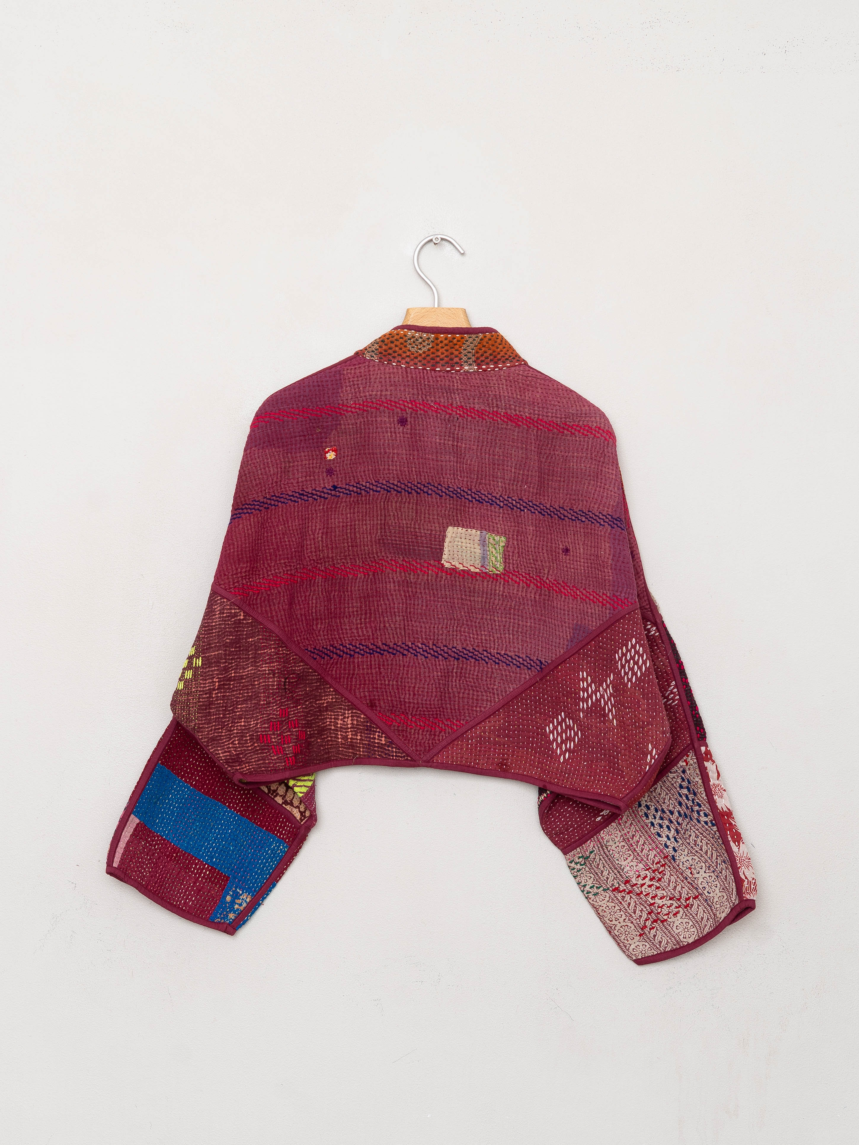 The Kaira Cropped Suzani Quilted Kantha Jacket