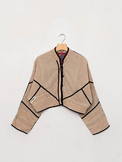 The Kaira Cropped Suzani Cut Out Kantha Jacket