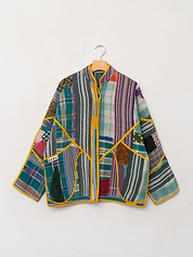 The Ladhiya Quilted Patchwork Kantha Jacket
