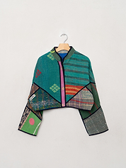 The Kaira Cropped Quilted Patchwork Kantha Jacket Wholesale