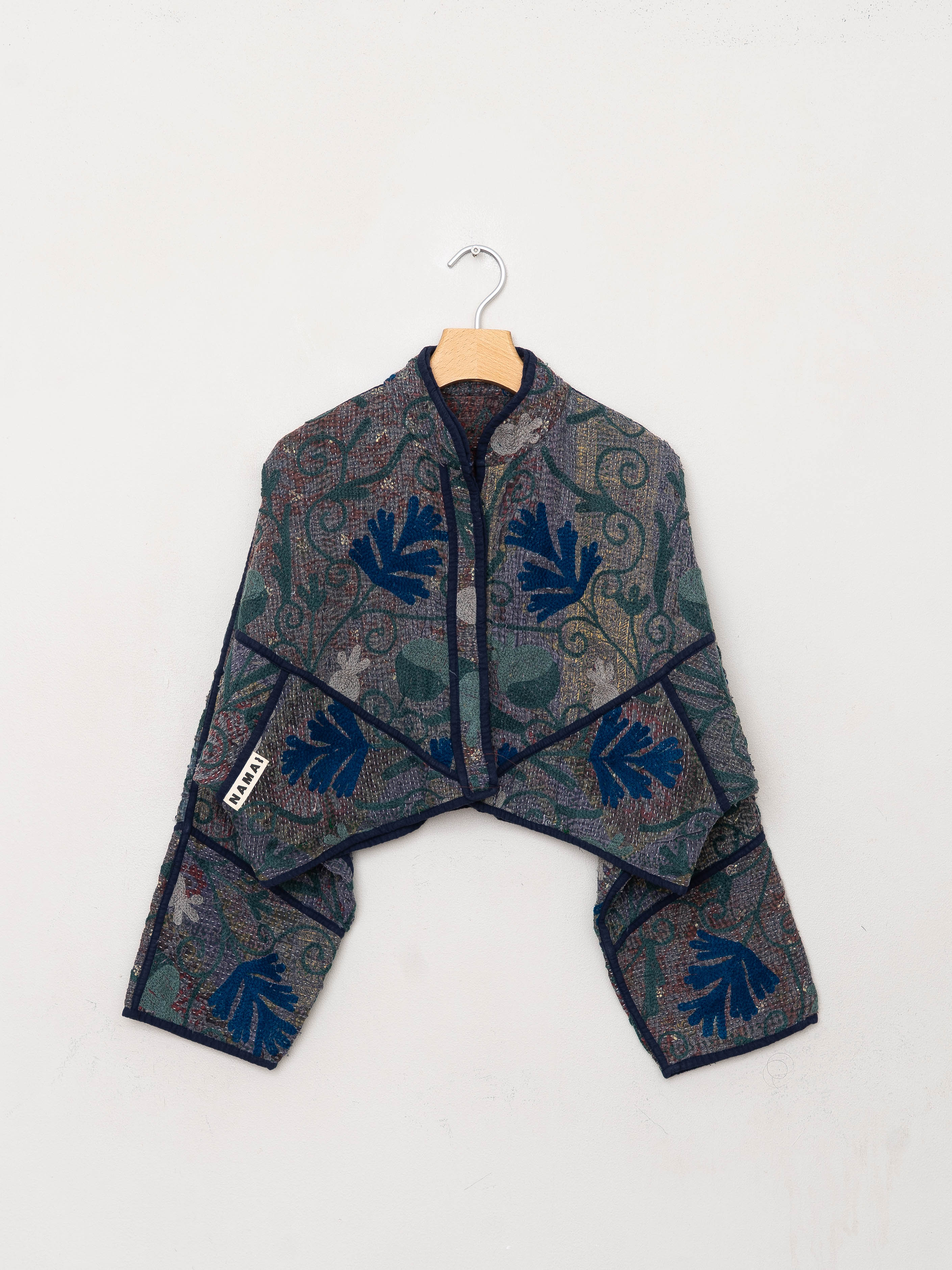 The Kaira Cropped Suzani Quilted Kantha Jacket