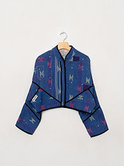 The Kaira Cropped Quilted Patchwork Kantha Jacket