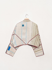 The Kaira Cropped Quilted Patchwork Kantha Jacket