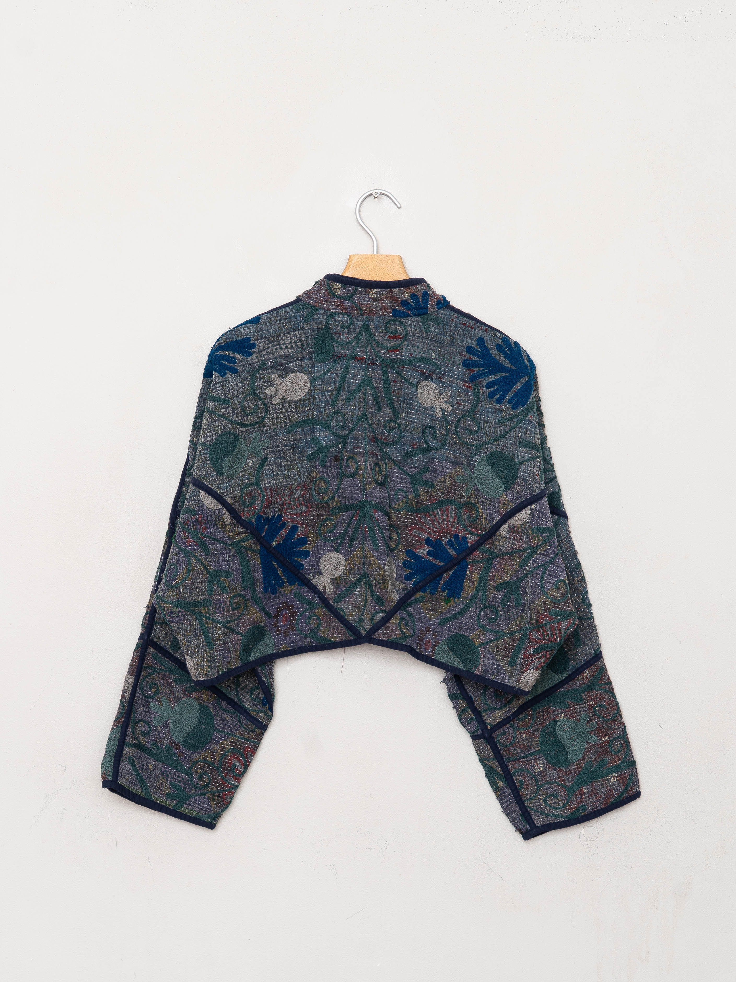 The Kaira Cropped Suzani Quilted Kantha Jacket