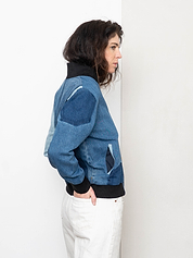 The Veda Denim Bomber Jacket - Small