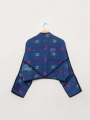 The Kaira Cropped Quilted Patchwork Kantha Jacket