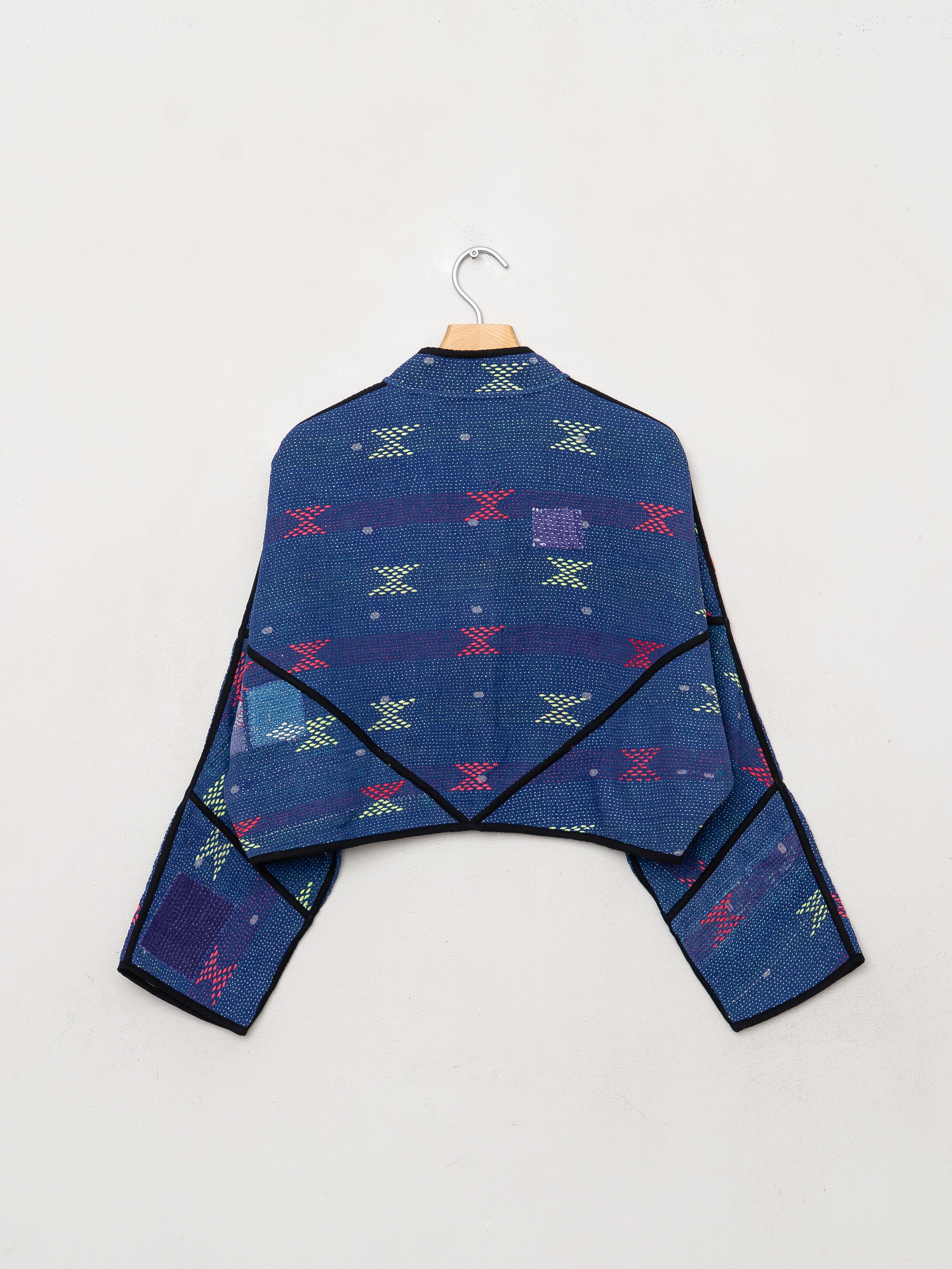 The Kaira Cropped Quilted Patchwork Kantha Jacket