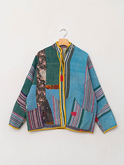 The Ladhiya Quilted Patchwork Kantha Jacket