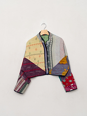The Kaira Cropped Quilted Patchwork Kantha Jacket Wholesale