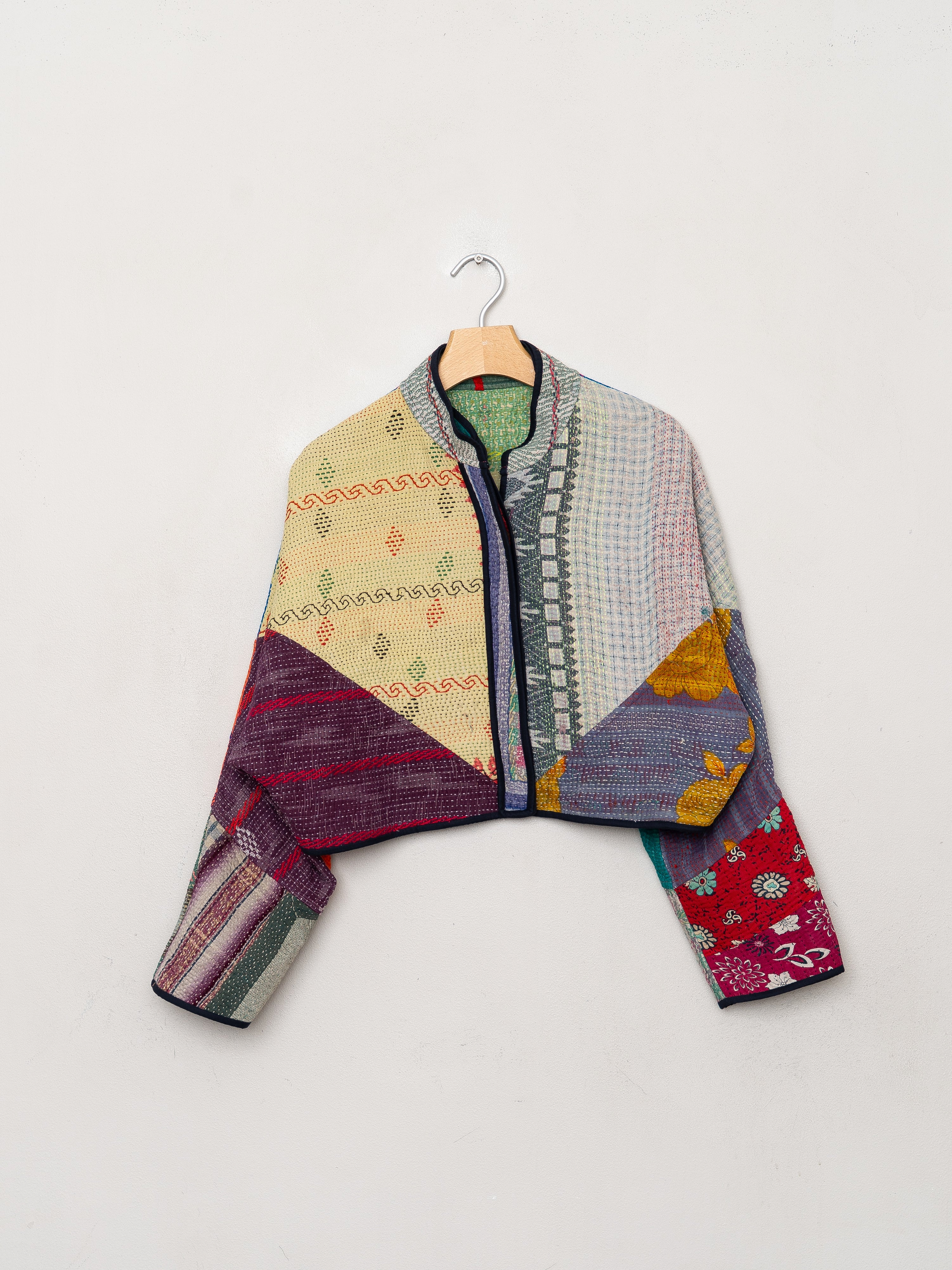 The Kaira Cropped Quilted Patchwork Kantha Jacket Wholesale
