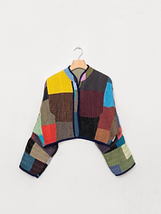 The Kaira Cropped Patchwork Ralli Quilt Jacket