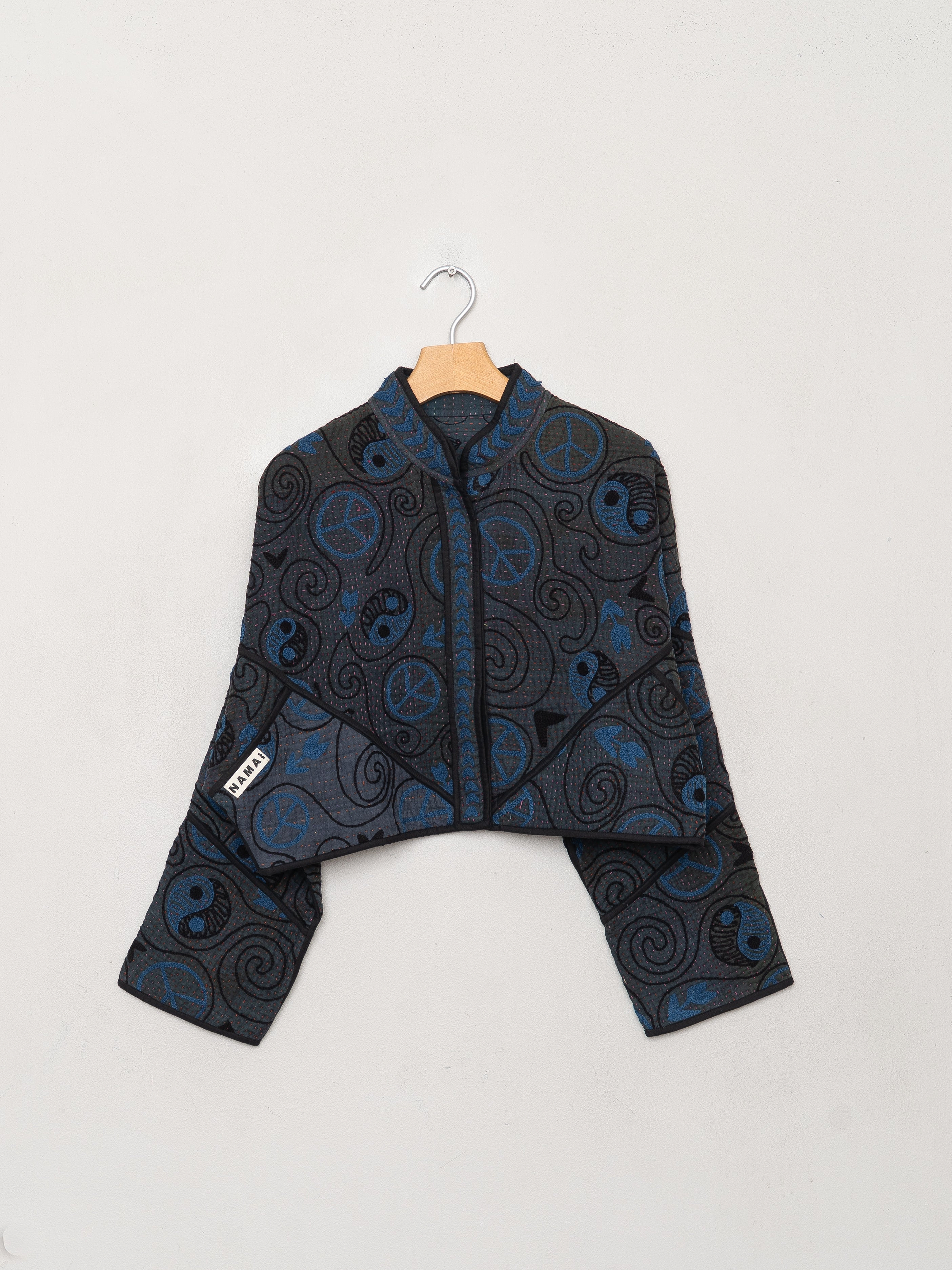 The Kaira Cropped Suzani Quilted Kantha Jacket