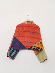 The Kaira Cropped Suzani Quilted Kantha Jacket