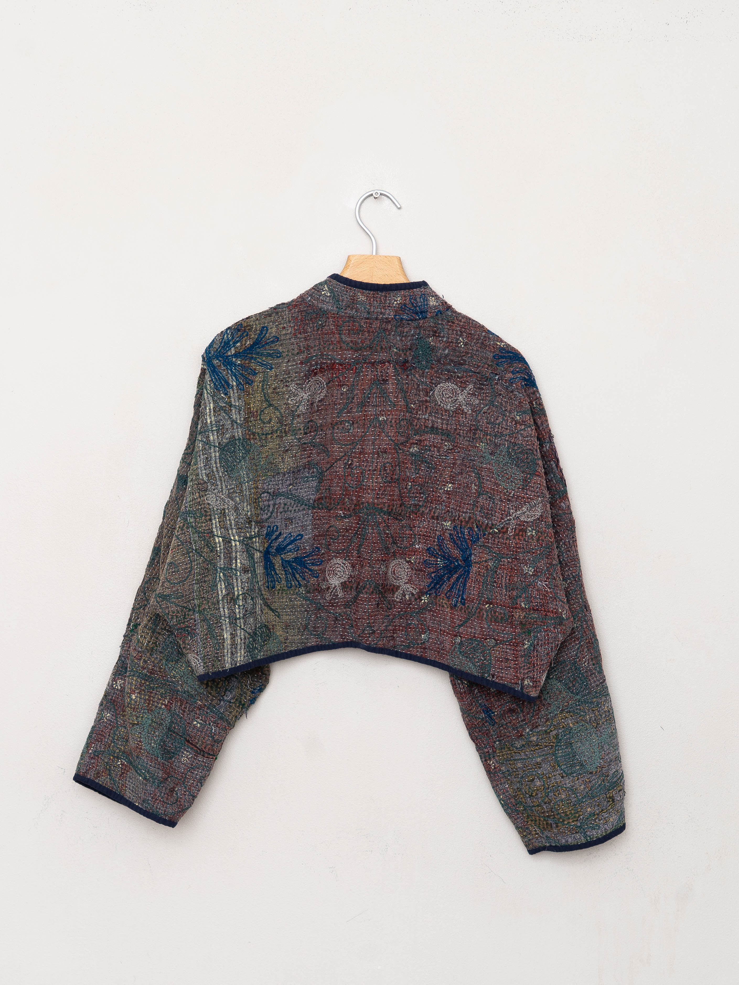 The Kaira Cropped Suzani Quilted Kantha Jacket
