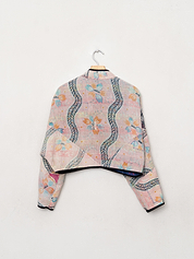 The Kaira Cropped Quilted Patchwork Kantha Jacket