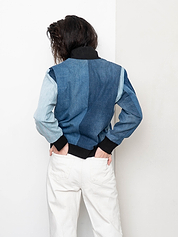 The Veda Denim Bomber Jacket - Small