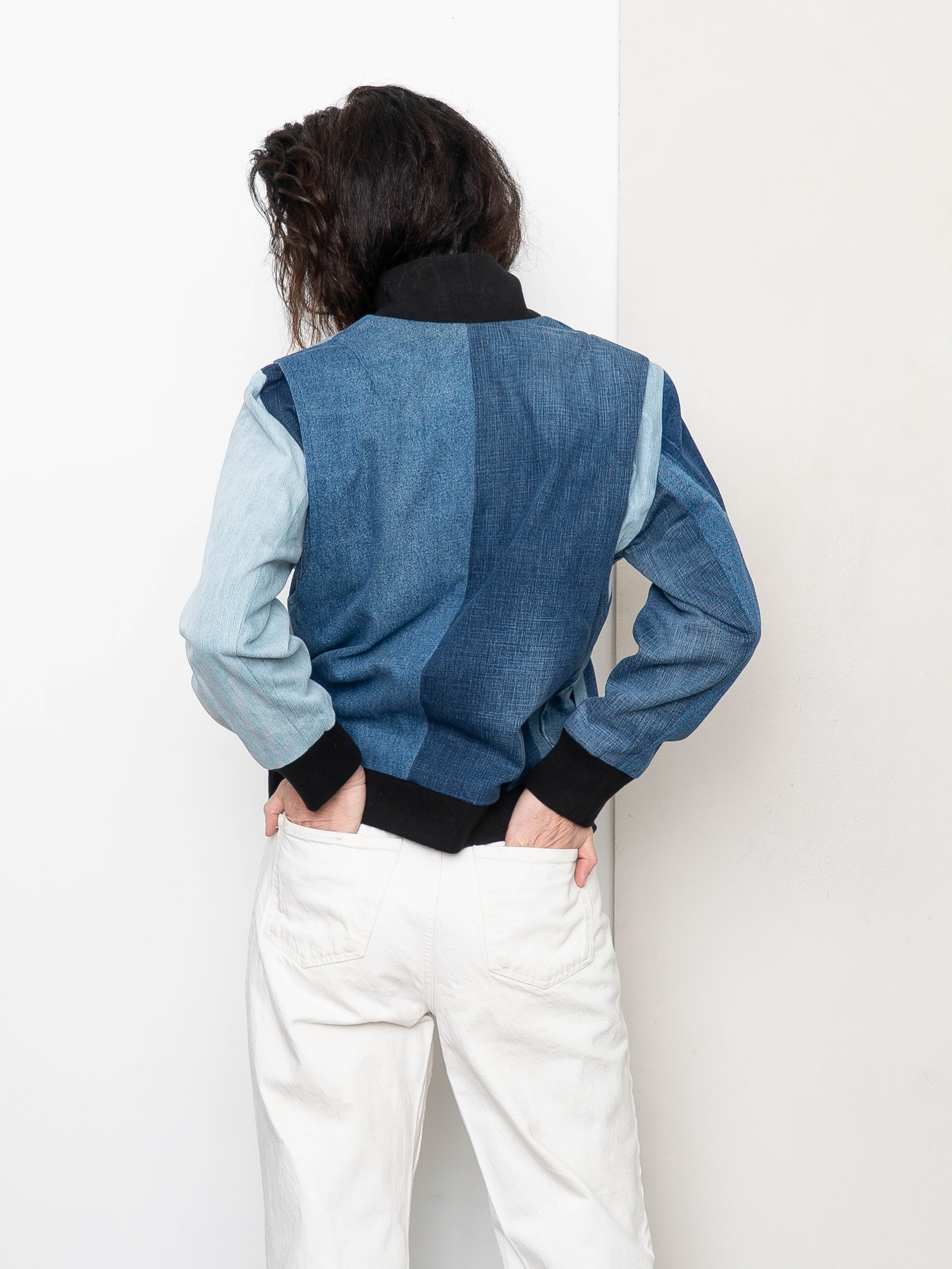The Veda Denim Bomber Jacket - Small