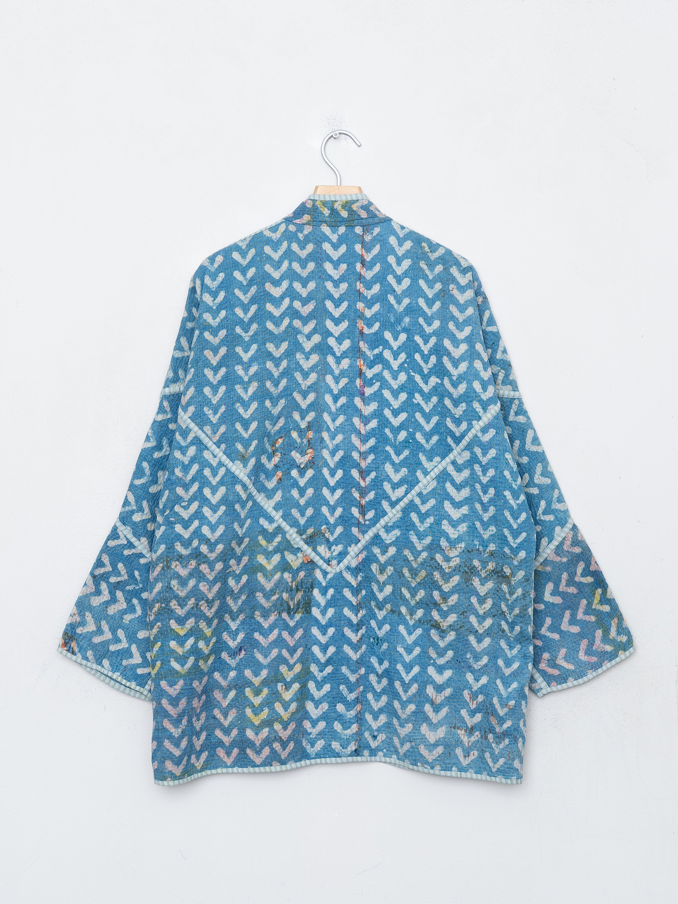 The Narmada Quilted Indigo Kantha Jacket