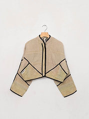 The Kaira Cropped Suzani Cut Out Kantha Jacket