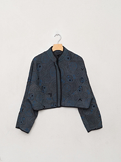 The Kaira Cropped Suzani Quilted Kantha Jacket