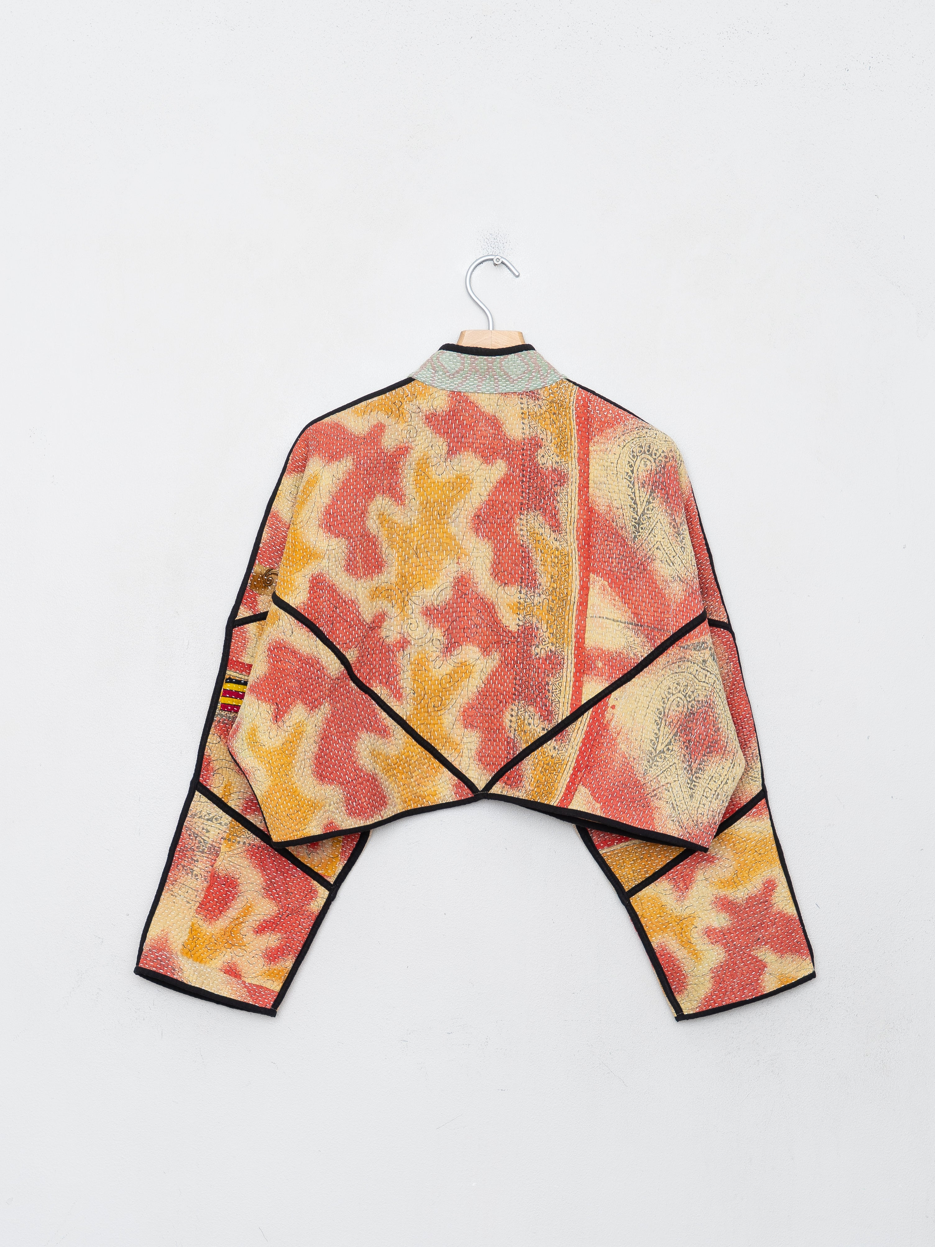 The Kaira Cropped Quilted Patchwork Kantha Jacket