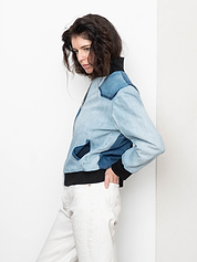 The Veda Denim Bomber Jacket - Small