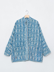The Narmada Quilted Indigo Kantha Jacket