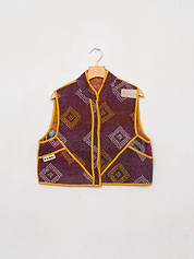 The Kaira Quilted Patchwork Kantha Vest