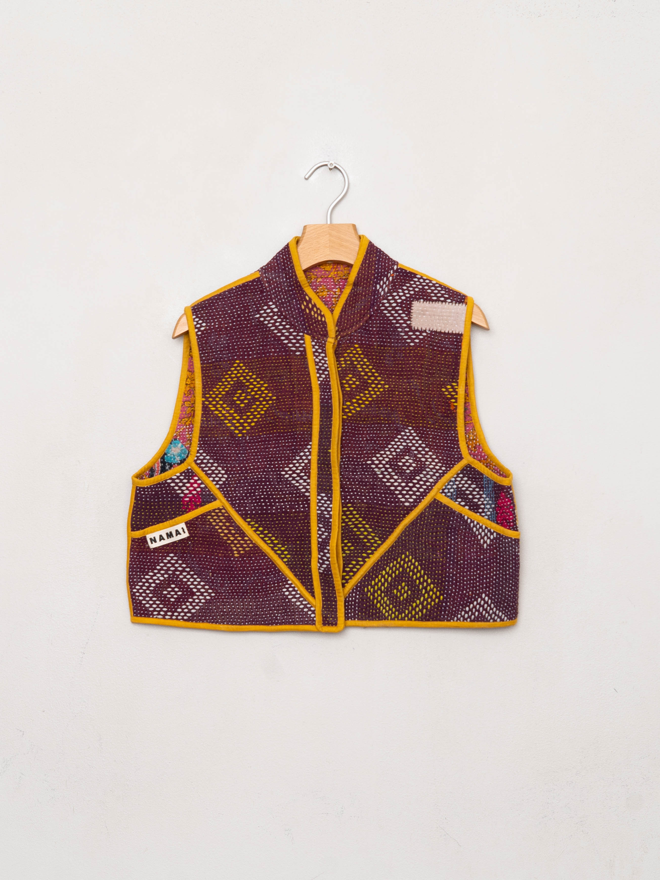 The Kaira Quilted Patchwork Kantha Vest