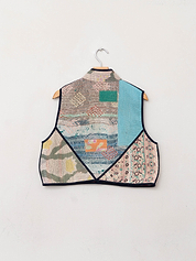 The Kaira Quilted Patchwork Kantha Vest