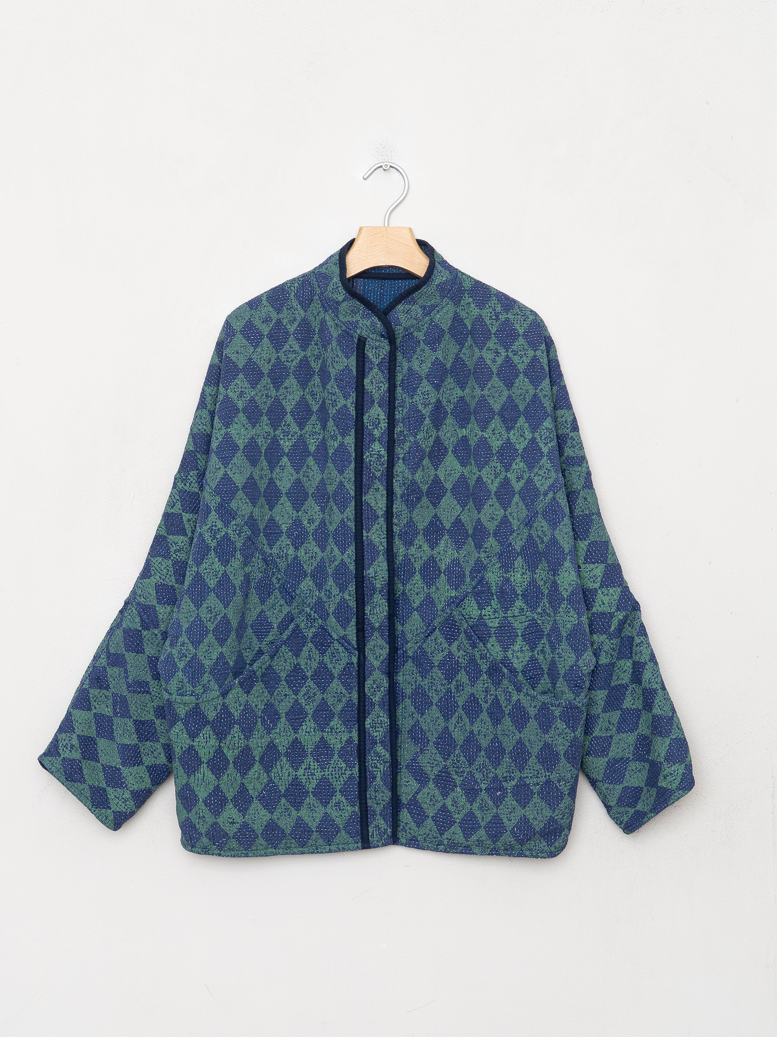 The Ishani Quilted Indigo Kantha Jacket