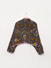 The Kaira Cropped Suzani Quilted Kantha Jacket