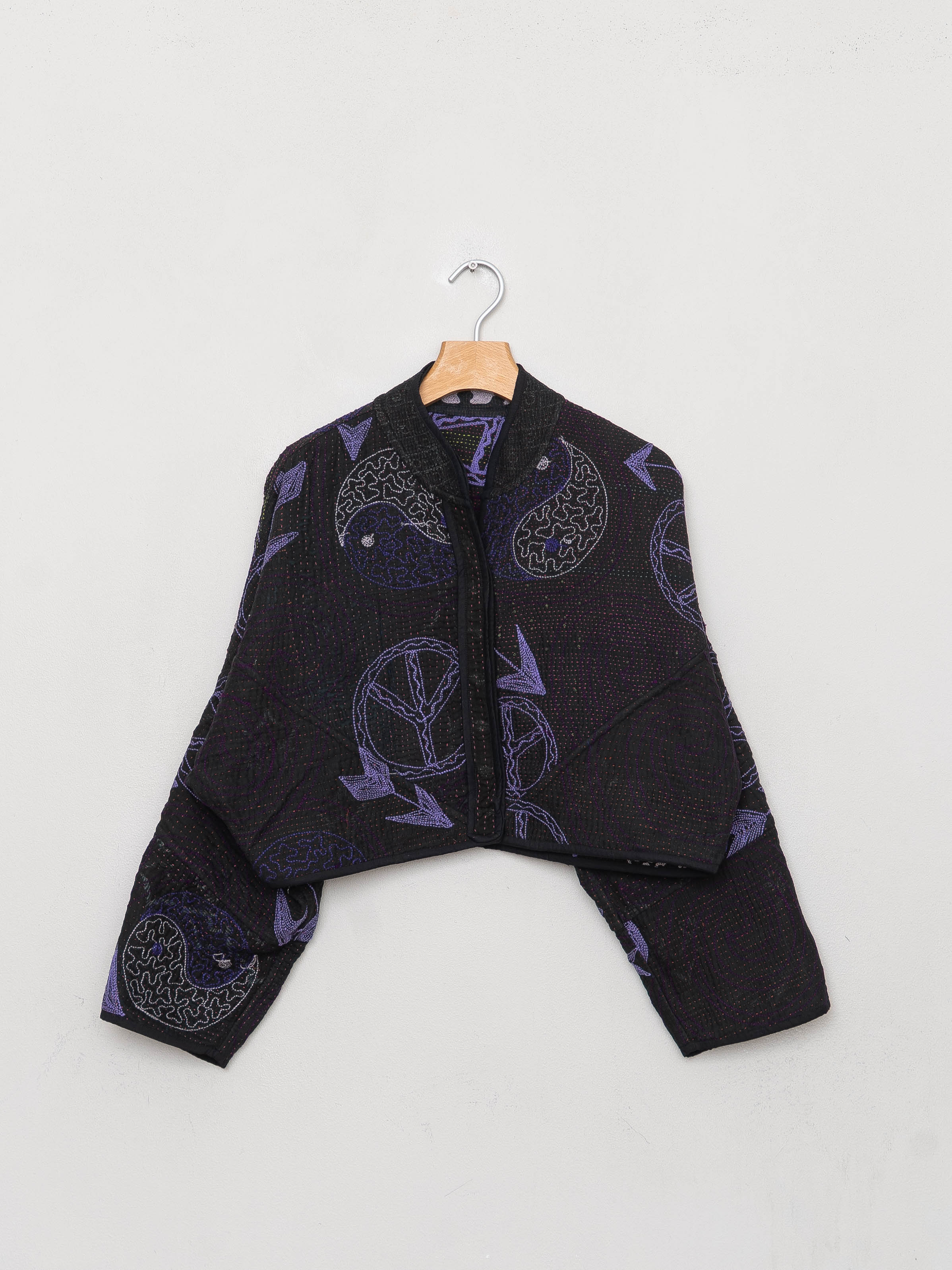 The Kaira Cropped Suzani Quilted Kantha Jacket