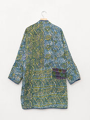 The Sai Quilted Indigo Kantha Coat