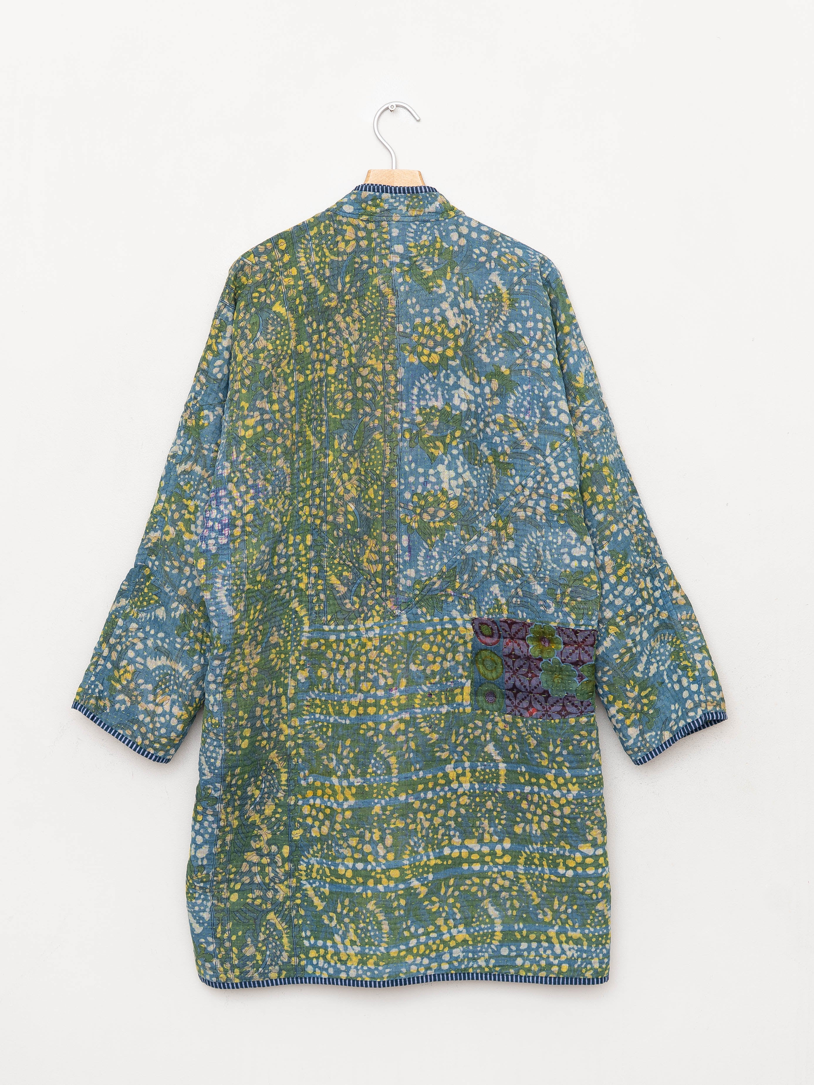 The Sai Quilted Indigo Kantha Coat