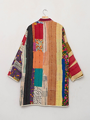 The Sai Quilted Patchwork Kantha Coat