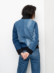 The Veda Denim Bomber Jacket - Small