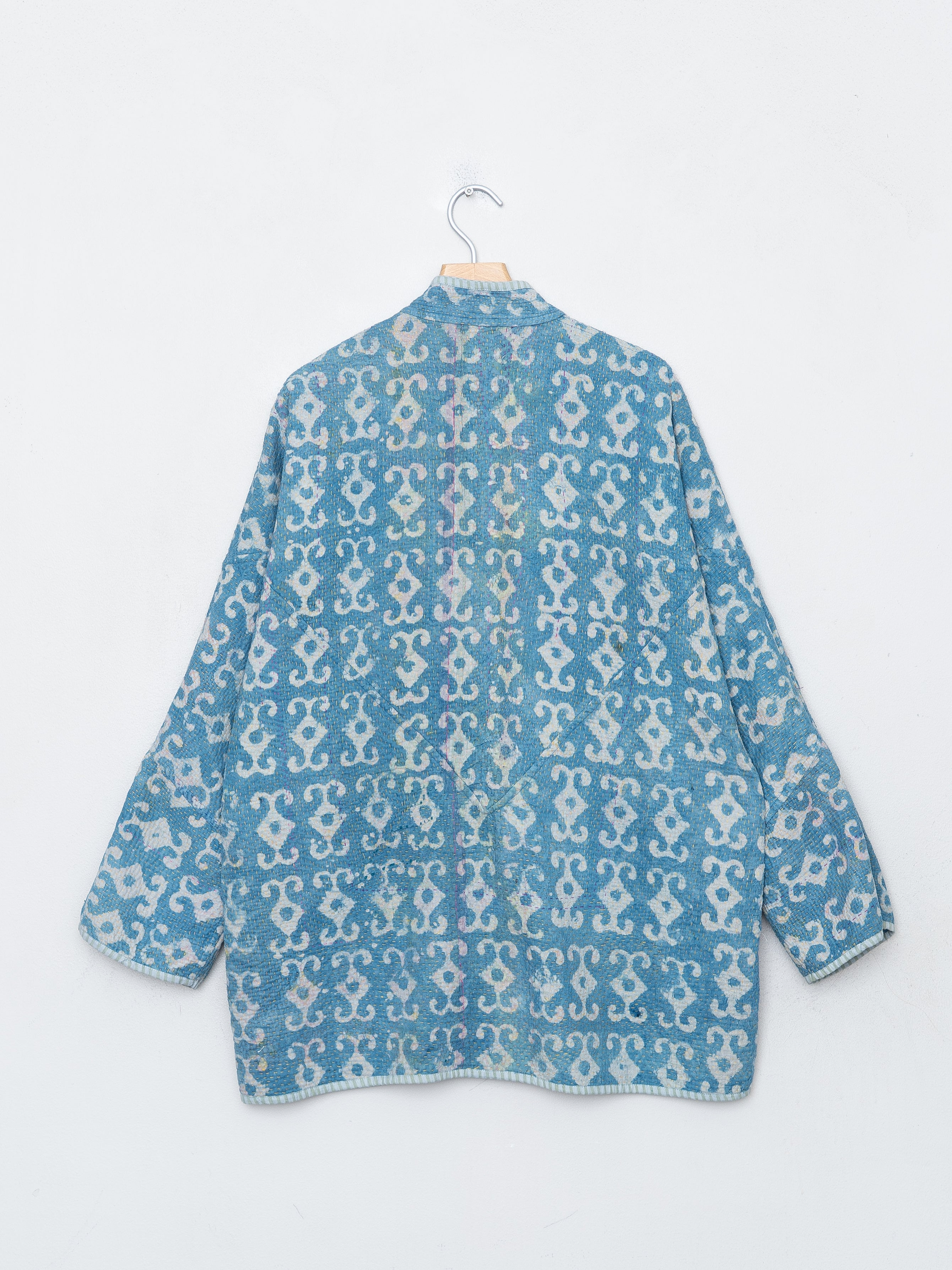 The Narmada Quilted Indigo Kantha Jacket