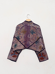 The Kaira Cropped Suzani Quilted Kantha Jacket
