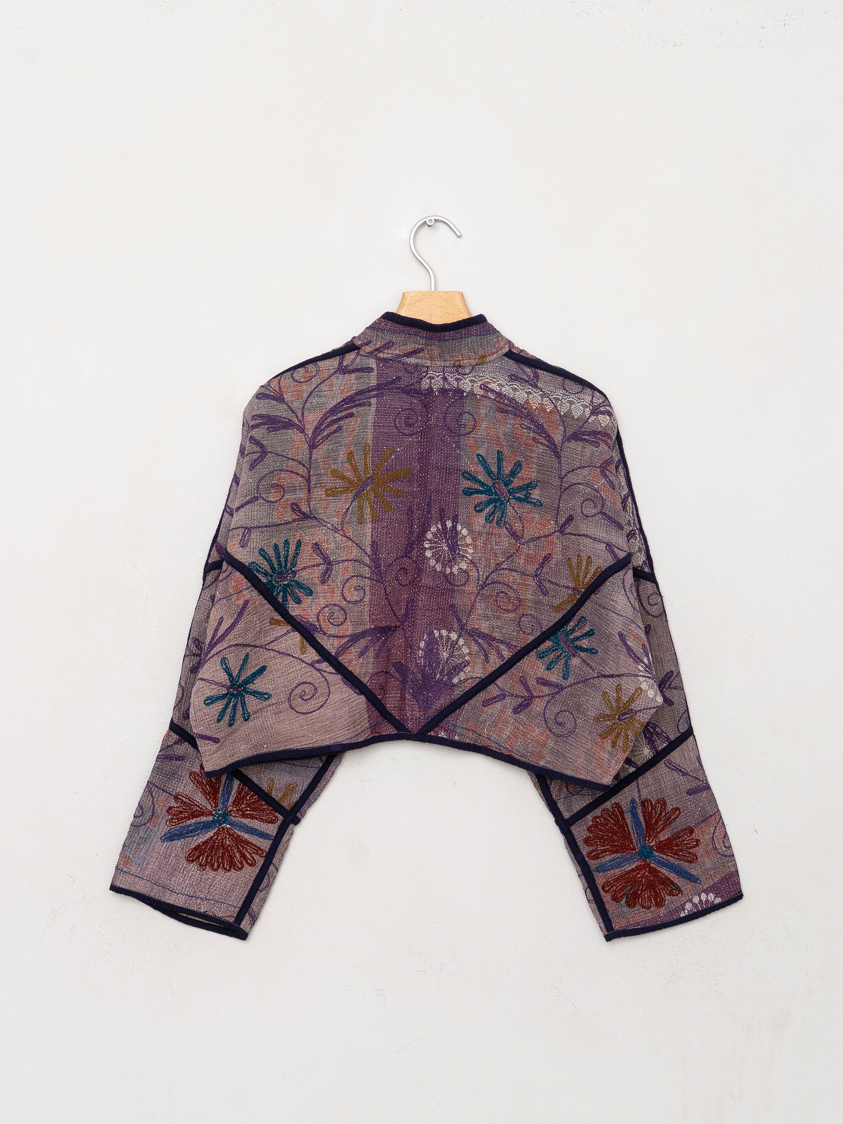 The Kaira Cropped Suzani Quilted Kantha Jacket