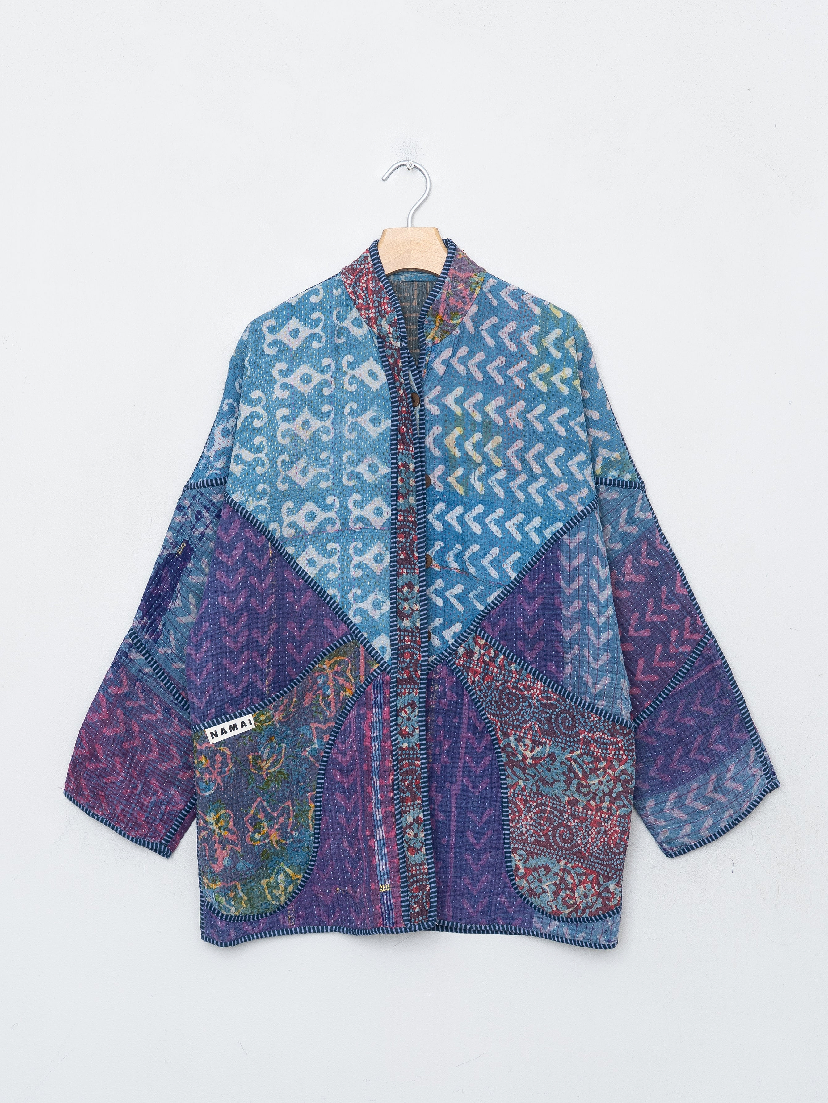 The Narmada Quilted Indigo Kantha Jacket