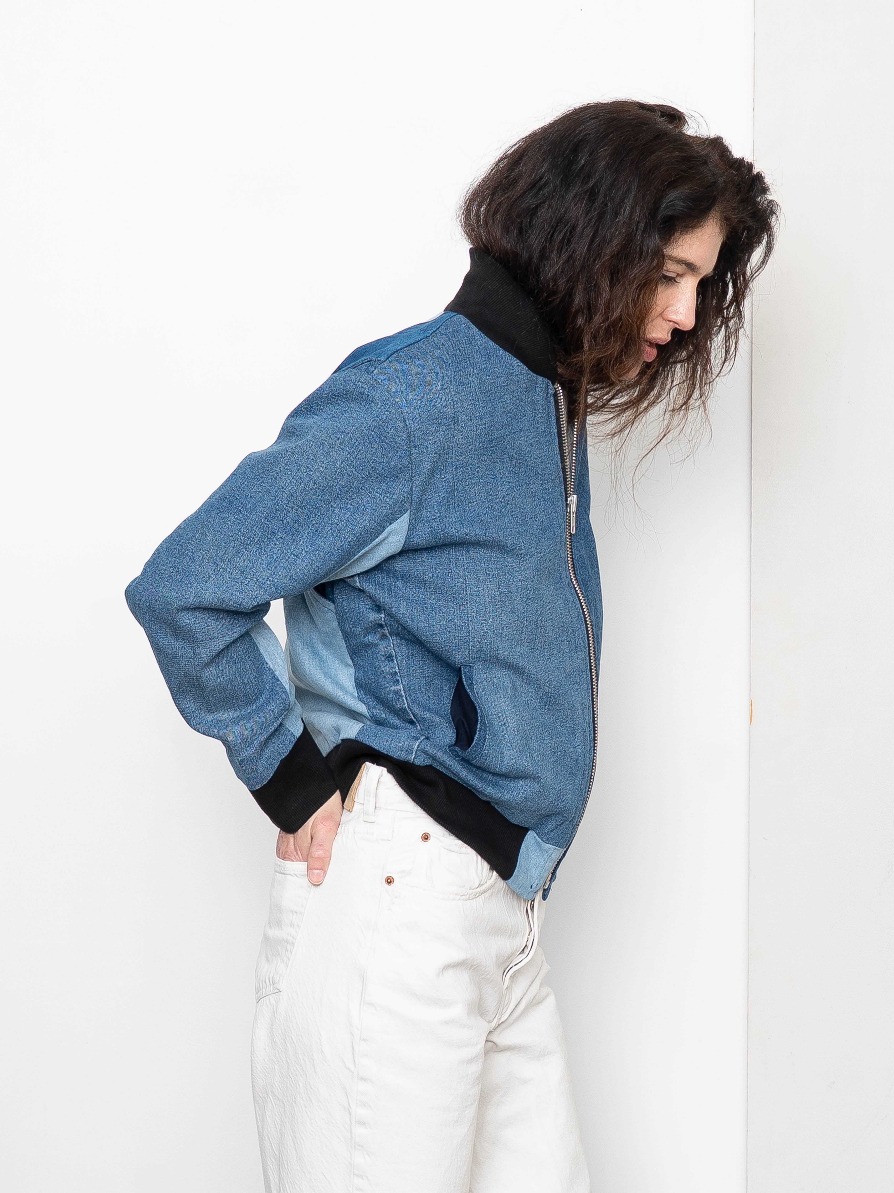 The Veda Denim Bomber Jacket - Small