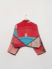 The Kaira Cropped Quilted Patchwork Kantha Jacket